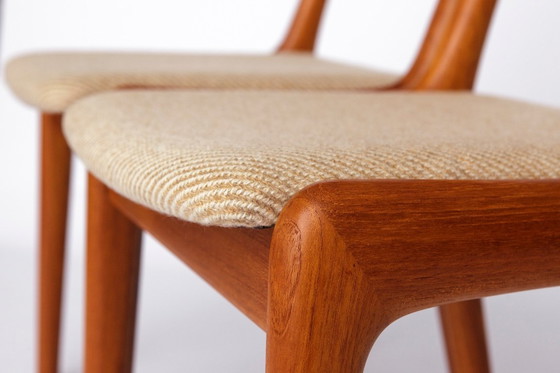 Image 1 of Set of 4 JK Møbler Teak Chairs – 1970s Danish Design, Vintage Dining Chairs, Original Upholstery, Mid-Century Modern