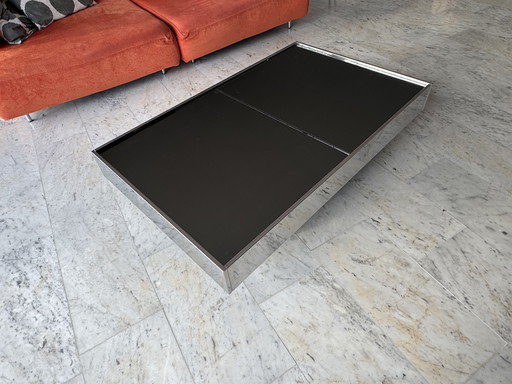 Spiegel salontafel/bar met opbrtgruimte voor glazen en flessen 