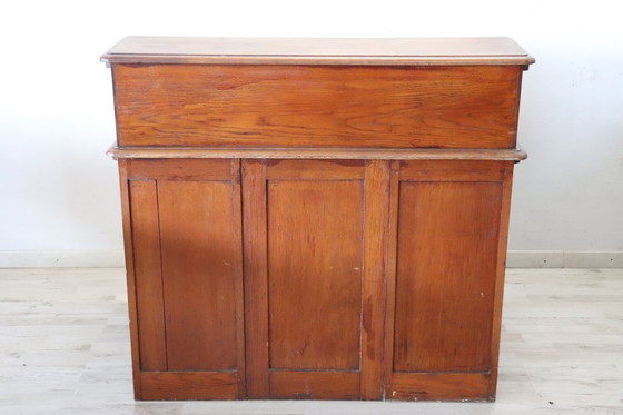 Image 1 of Escritorio con tapa enrollable en madera de roble, Italia, principios del siglo XX