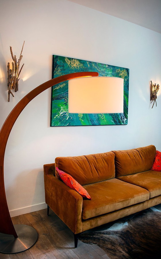 Image 1 of A stunning, original arc lamp from the top Italian brand Natuzzi, model "Luna