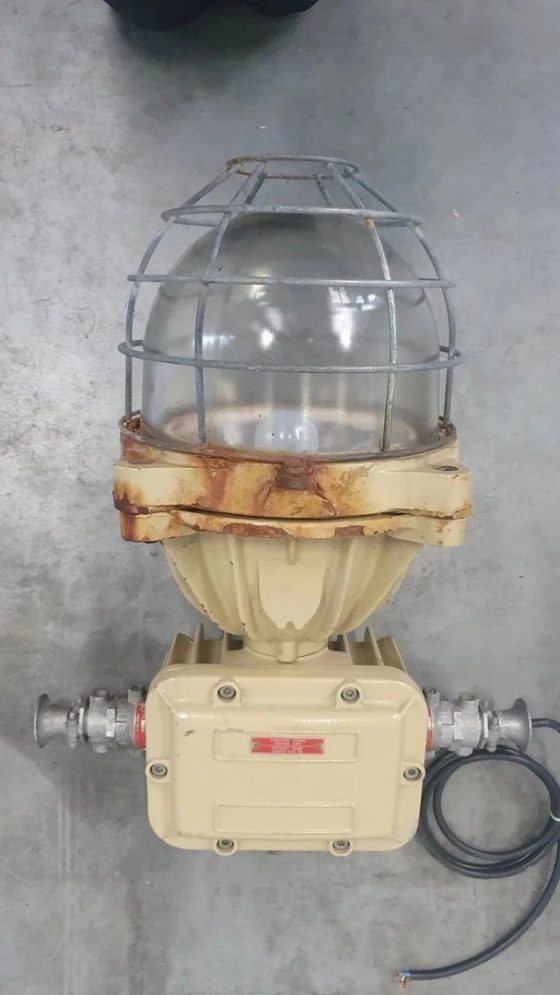 Image 1 of 2 lampes industrielles XL style cage, lampe d'usine, lampe de bunker, style vintage rétro