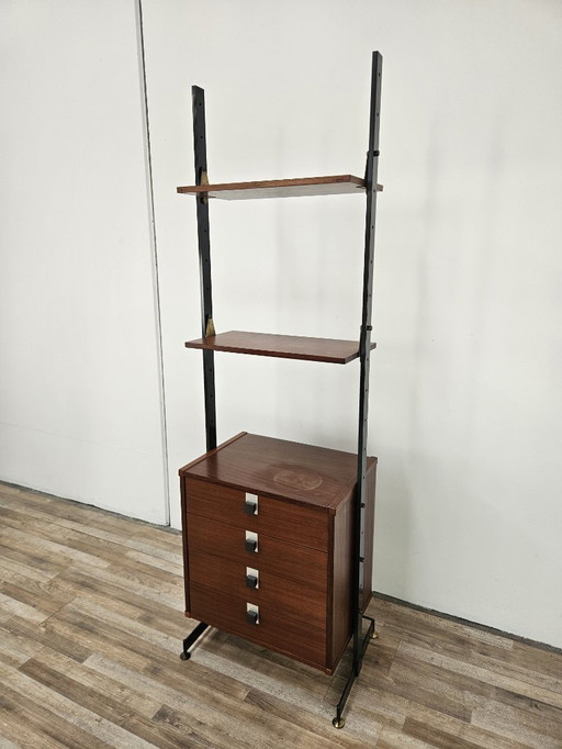 Bibliothèque à tiroirs et étagères de style scandinave par Dal Vera, 1970