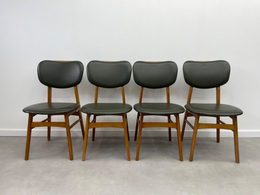 Set of 4 vintage 1960s teak chairs