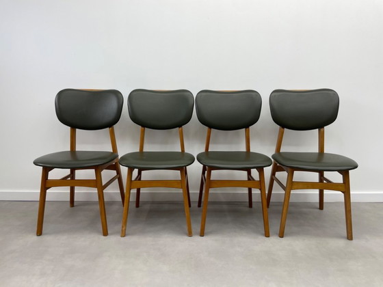 Image 1 of Set of 4 vintage 1960s teak chairs