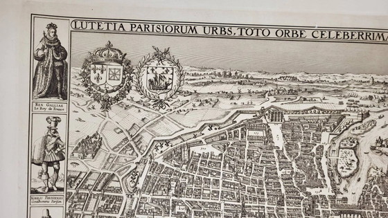 19th century engraving / Plan of Paris / Plan of Visscher – Decorative Objects, Paper (photo 4 of 11)