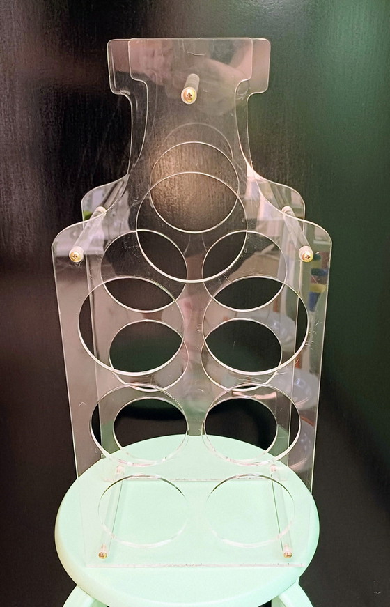 Image 1 of Portabottiglie vintage in plexiglass trasparente