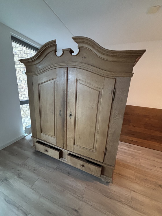 Image 1 of Antique solid blank oak wardrobe wall cabinet antique oak