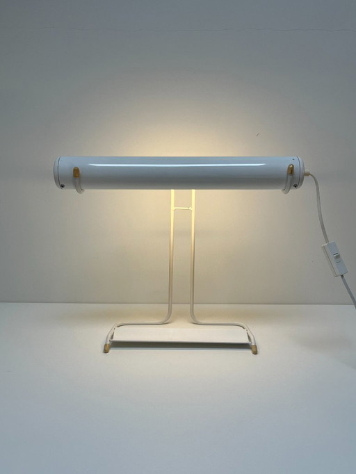 Zeldzame witte, vintage burealamp / pianolamp Tubo van WOJA