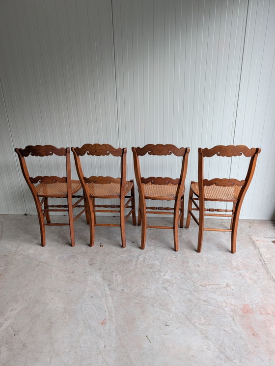 4 Belle sedie vintage/antiche – Sedie da pranzo, Rattan, Wood (photo 2 of 7)