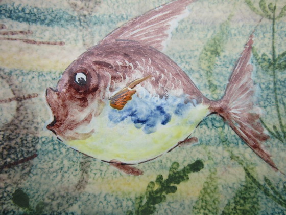 Image 1 of 2 M.G.A.   G. Mazzotti Albisola Italy Fish Plates Saucers Modernist