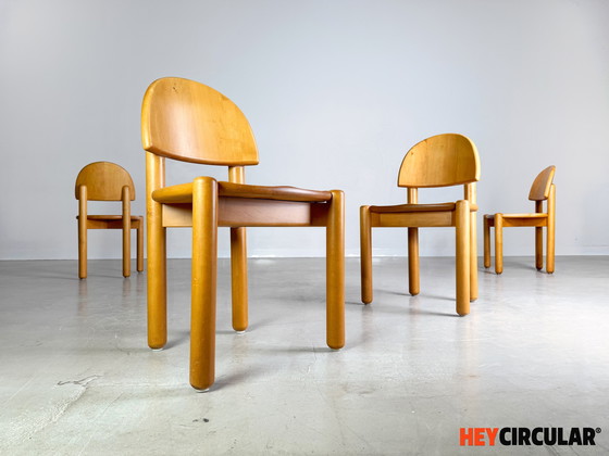 Image 1 of Set van 4 Rainer Daumiller stoelen Midcentury vintage stoel beukenhout