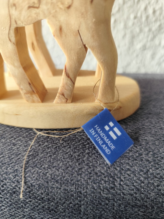 Image 1 of Handmade birchwood napkin holder – moose shape | Finland