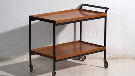 Carrito de servicio antiguo OPAL – Alemania, circa 1960 – Carritos de bar, Wood, polished steel (photo 3 of 40)