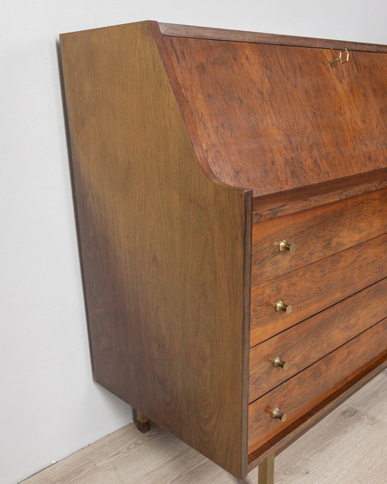 Image 1 of Buffet secret en bois vintage des années 1960 design G.Frattini pour Bernini