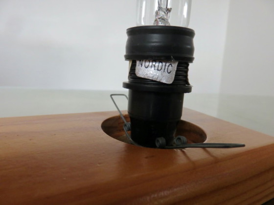 Image 1 of Paire d'appliques scandinaves en pin et opaline, années 80