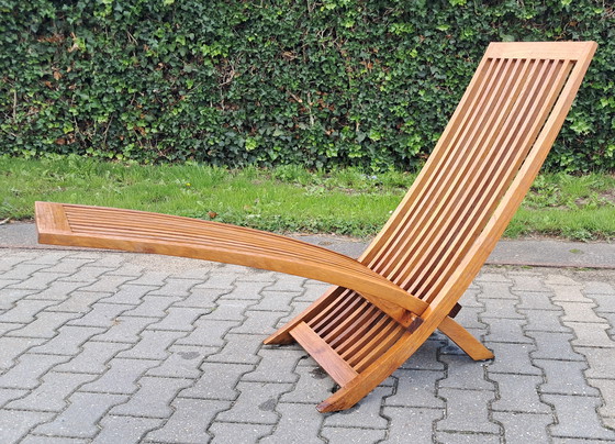 Image 1 of Chaise longue en teck Garden Teak, réglable, pliable