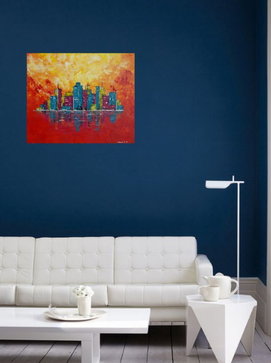 Image 1 of Manhattan Color – Tableau original de 2Luss'Art, format 12F horizontal