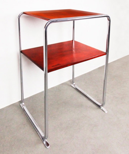 Tavolo Bauhaus in cromo di Marcel Breuer "Carmin piccolo"