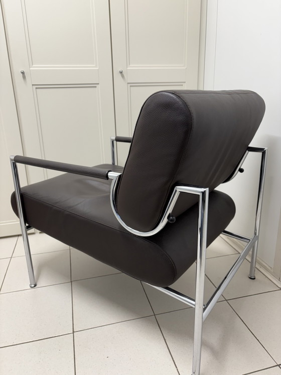 Image 1 of Leolux Gazetta Fauteuil Bruin Leer Set van twee.