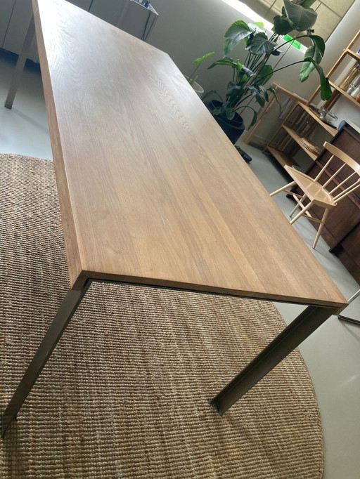 Metaform eettafel 220 x 90 eikenhout industrieel