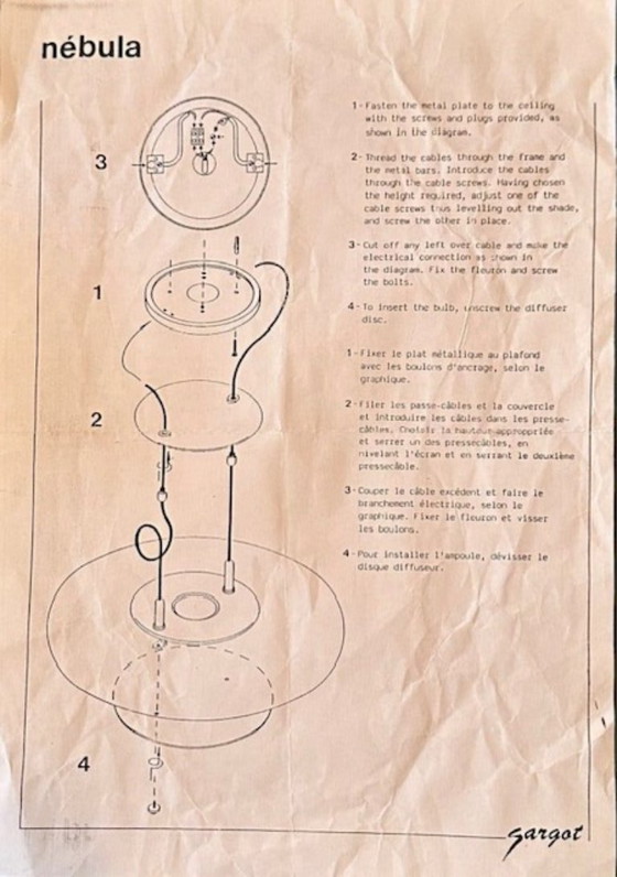 Lampada a sospensione Sargot Nebula, vetro bianco, Lampade a sospensione, Metallo, Modern (foto 5 di 5)
