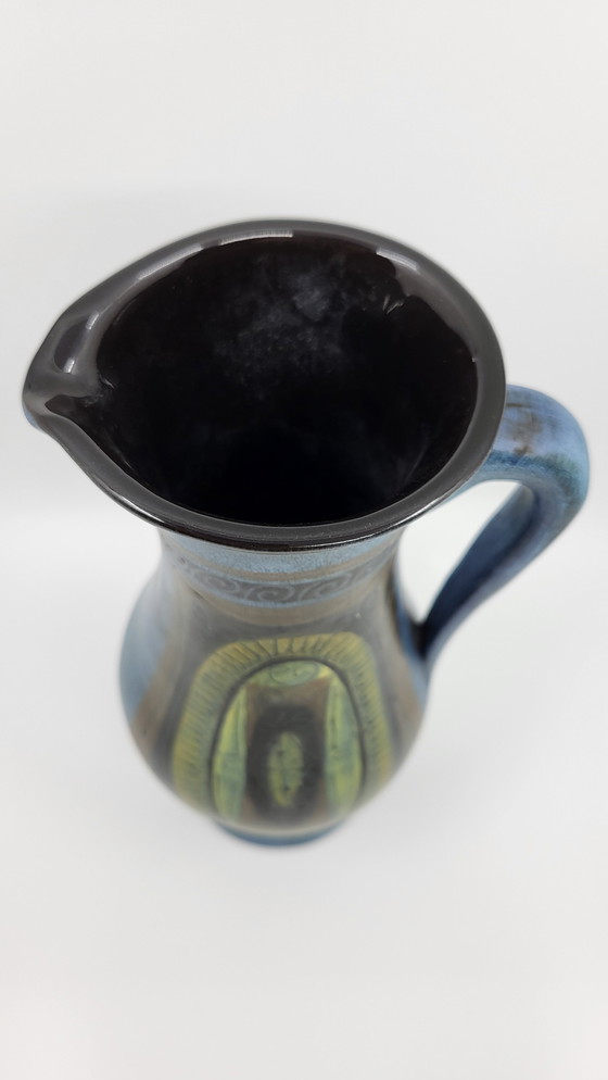 Image 1 of Jarra de cerámica azul Jean de Lespinasse Francia Circa 1950