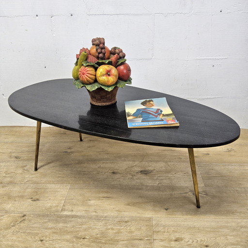 Vintage (60s) coffee table black marble top / coffee table / vintage coffeetable marble top