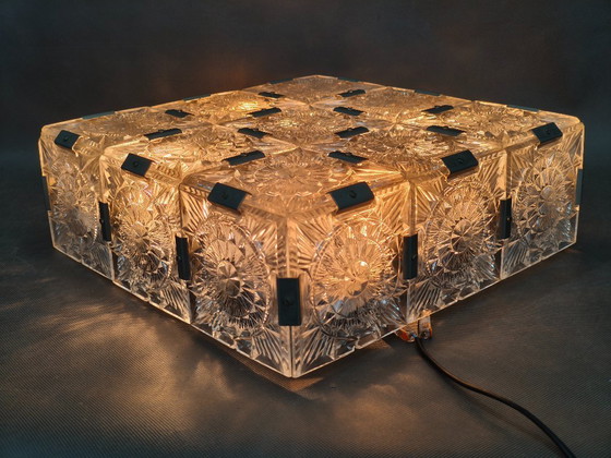 Image 1 of Lampada da soffitto a incasso in vetro ceco, Kamenický Šenov, anni '70