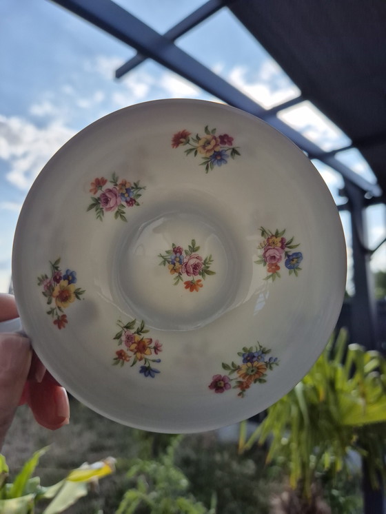 Image 1 of ULIM Limoges theeservies - années 50/60 - Bloemenporselein in landelijke stijl