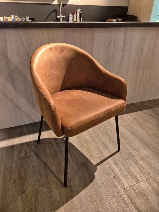 4x Bello micro leather Bull camel – Pronto Wonen, eetkamerstoelen