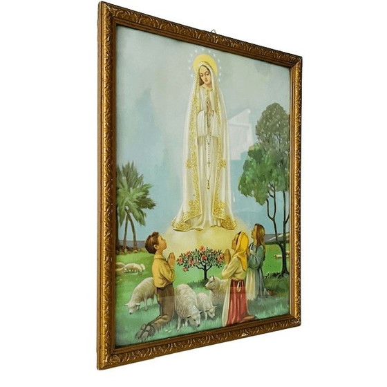 Image 1 of Set di litografie religiose d'epoca Maria Lourdes anni '40