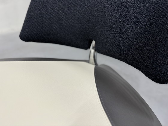 Image 1 of Poltrona Leolux Pallone Senso Pelle Tessuto Monza Blu 