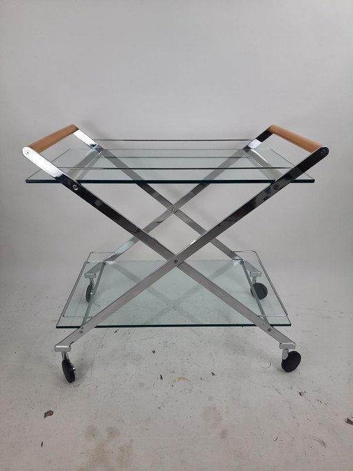 Carrello bar vintage Galloti & Radice "Mister", carrello di servizio, design modernista, Italia anni '90
