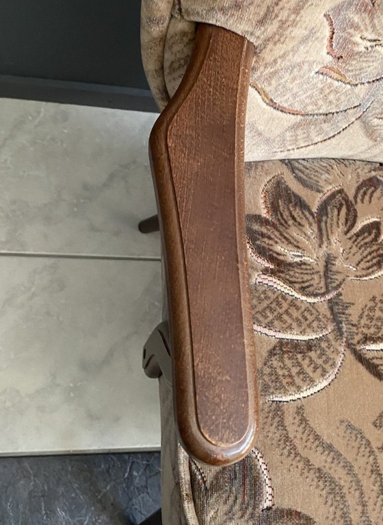 Image 1 of Cocktailstuhl mit Armlehnen, Blumenmuster, 1960er Jahre