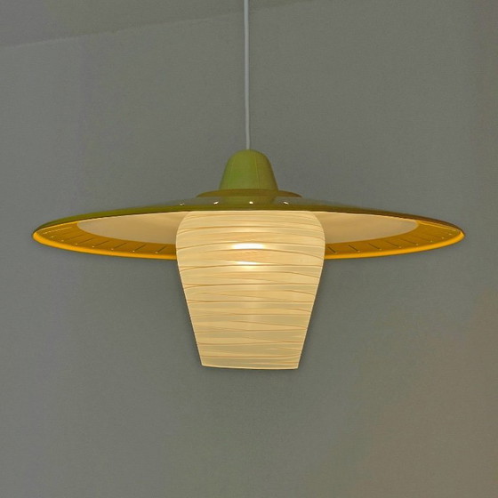 Image 1 of Lampada Mid Century Modern in vetro opalino, design olandese