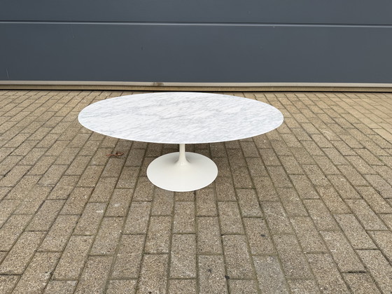Image 1 of Original Knoll Tulip Eero Saarinen Oval Coffee Table in Carrara Marble