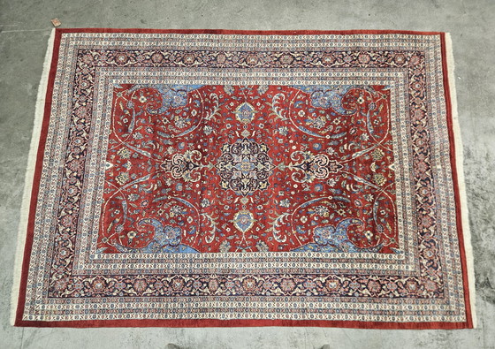 Image 1 of Medallón de alfombra Saruk de lana oriental anudado a mano 247x344cm