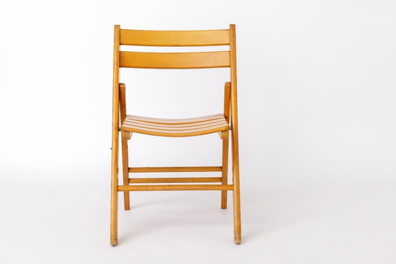 Image 1 of 1 of 4 Vintage Folding Chair, 1950s–1960s German Design, Beech Wood, Mid-Century Modern Chair