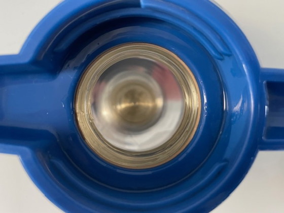 Image 1 of Bouteille isotherme vintage Leifheit Vivatherm bleue Memphis