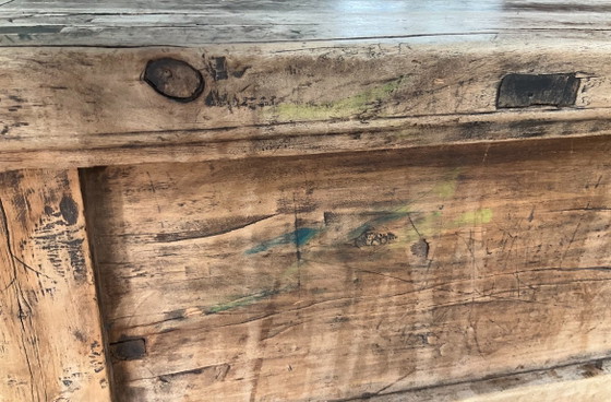 Originale alte chinesische kleine Kommode / Schreibtisch – Schlicht, robust, rustikal (Wabi-Sabi) (photo 10 of 12)