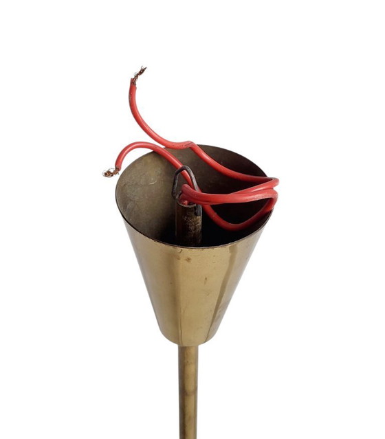 Image 1 of Lampadario in ottone e vetro 1960