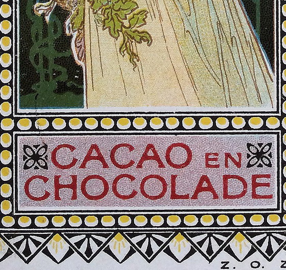 Image 1 of Henri Privat-Livemont - Litografía original de mini póster de Van Houten Cocoa