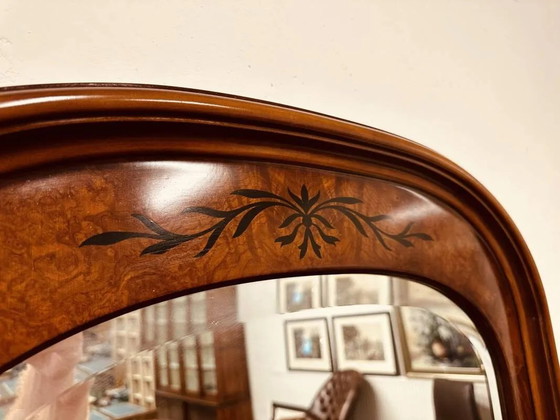 Miroir ancien italien en loupe, Bois (photo 8 sur 9)