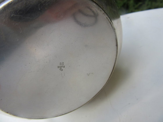 WMF Art Nouveau Antieke Kom met Zwenkhandvat, Verzilverd, Gestempeld WMFM – Schalen, Metal, Silver (photo 10 of 16)