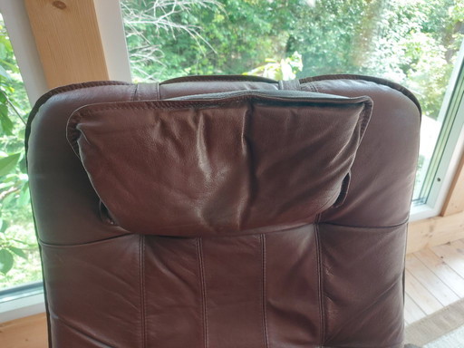 Vintage Scandinavischer Ledersessel Lounge Chair +Ottomane Leder