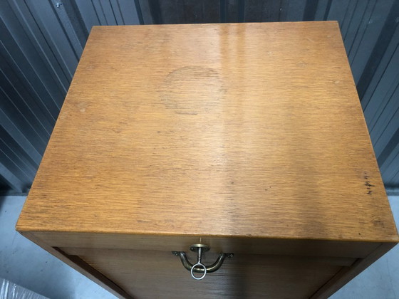 Image 1 of Vintage filing cabinet with roller shutter, 1950s