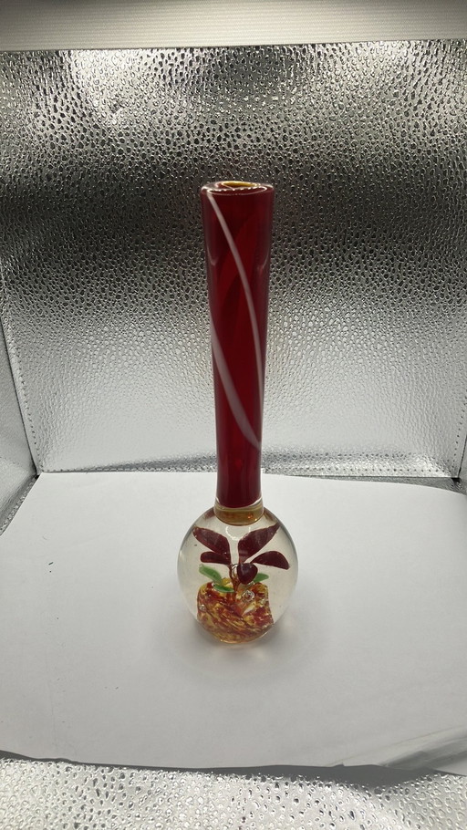 Vintage/Antike Soliflore/Murano Vase in Sulfid geblasen