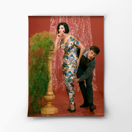 1x Frans Molenaar with mannequin, floral dress, 1960 – Photography, Paper (photo 4 of 7)