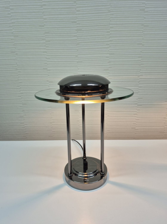 Lampada da tavolo Saturn Robert Sonneman (2). Lampada da scrivania vintage. – Lampade da tavolo, Cromo (photo 14 of 15)