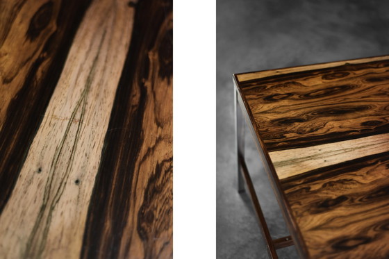 Image 1 of Vintage Mid-Century Modern Swedish Square Rosewood & Aluminum Coffee Table from HMB Möbler Rörvik, 1960s
